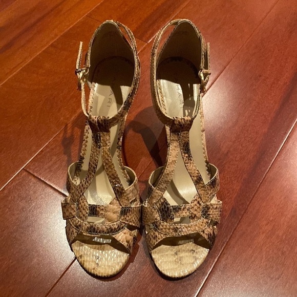 Tahari Tan snake Giselle sandals - Picture 2 of 8